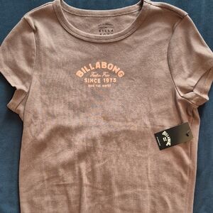 Billabong Tan Tee with Orange Logo